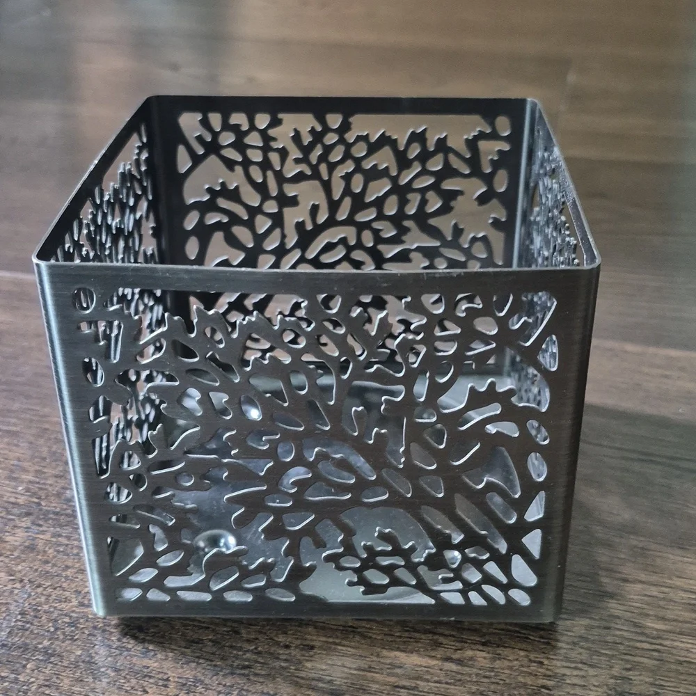 Pair of BBW 3 Wick Candle Holders, Silver And Bronze